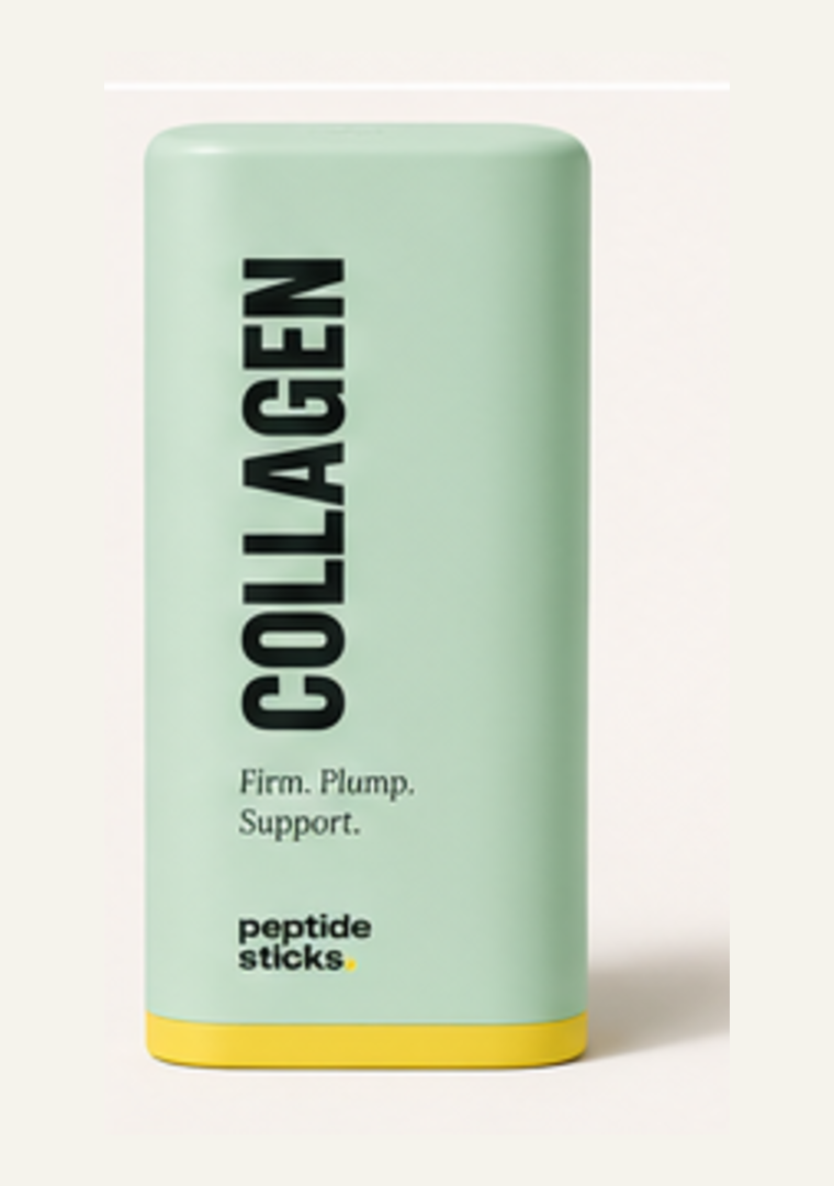 Collagen peptide stick in soft mint, twist-up format