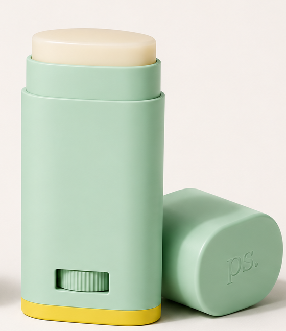 Open twist-up peptide stick showing the balm and twist base